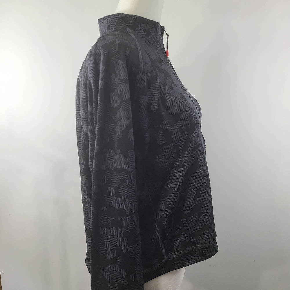 Spyder Active Camo Top Long Sleeve Boxy Crop Thumbholes Half Zip Mock Mockneck L - Picture 7 of 11